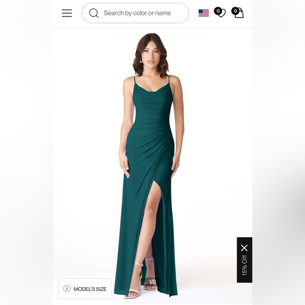 Azazie deandra style dress in peacock